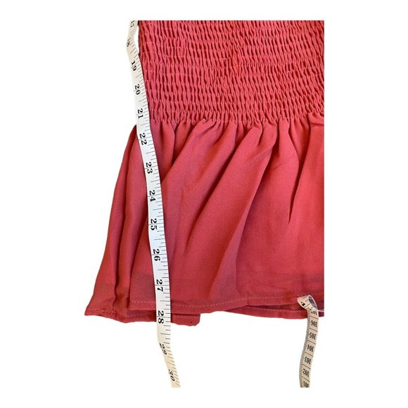 Hyfve off the shoulder balloon sleeve woven mini dress, size small, coral - Picture 8 of 10